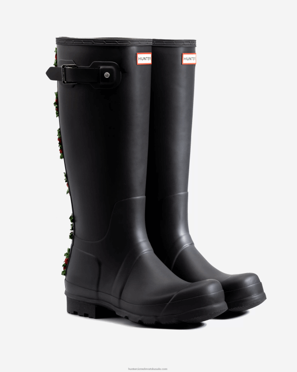 muškarci Hunter crno club bum backstrap visoke kišne čizme FFP0T560