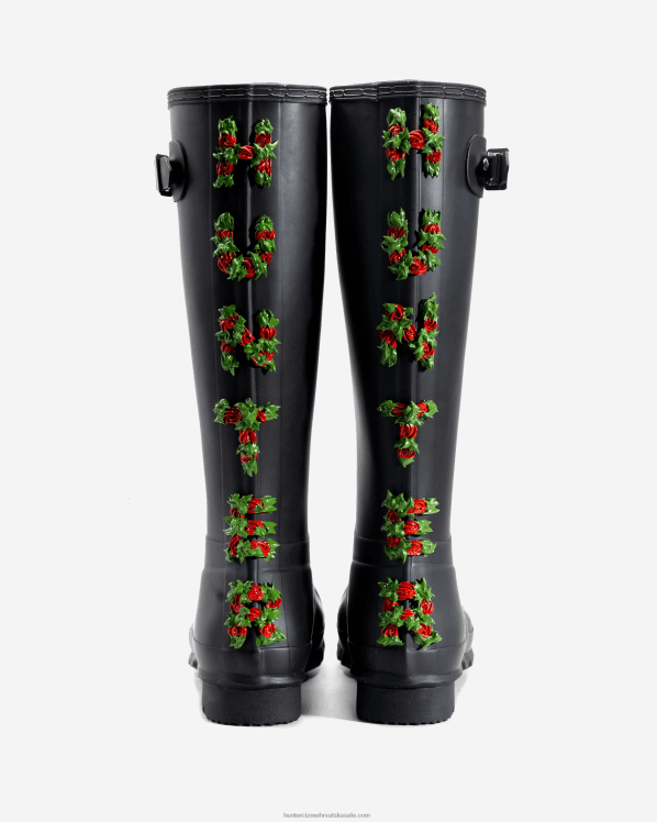 muškarci Hunter crno club bum backstrap visoke kišne čizme FFP0T560