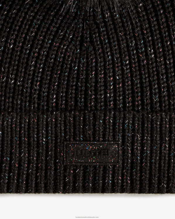 muškarci Hunter crni multi svjetlucava lurex kapica s pomponima FFP0T483
