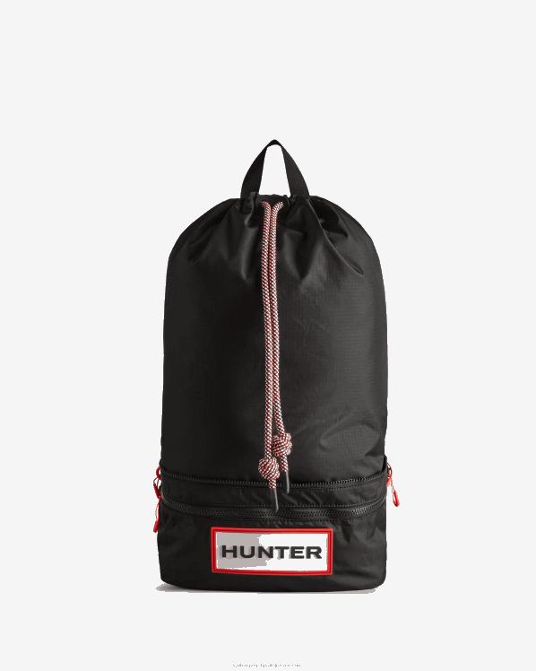 muškarci Hunter logo crne/crvene kutije putni ripstop dvosmjerni ruksak od recikliranog najlona FFP0T406
