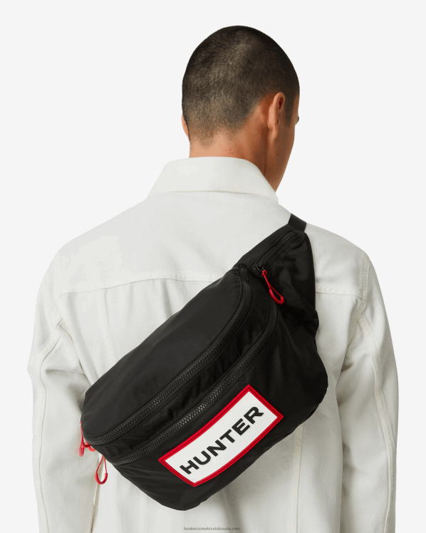 muškarci Hunter logo crne/crvene kutije putni ripstop dvosmjerni ruksak od recikliranog najlona FFP0T406