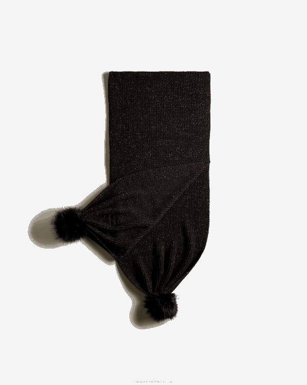muškarci Hunter crni multi svjetlucavi lurex pompon šal FFP0T484