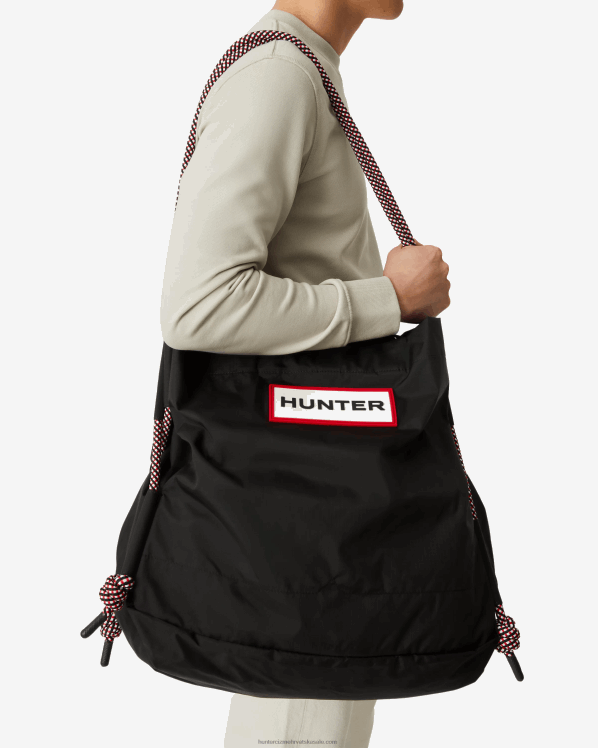 muškarci Hunter logo crne/crvene kutije putna ripstop torba za plažu od recikliranog najlona FFP0T379