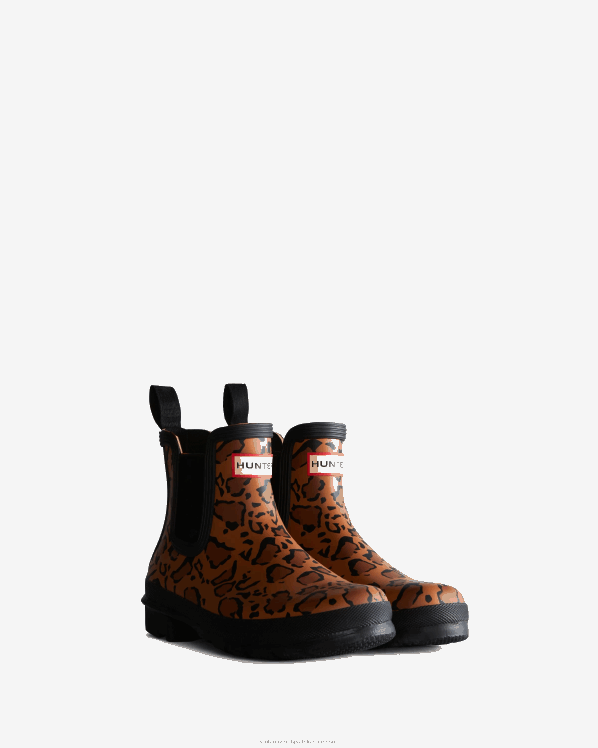 žene Hunter bogato preplanulost/sedlasto/crna chelsea čizme s leopard uzorkom FFP0T221