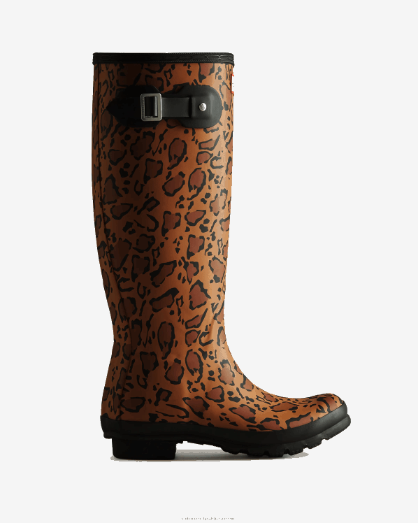 žene Hunter bogato preplanulost/sedlasto/crna visoke kišne čizme s leopard uzorkom FFP0T168