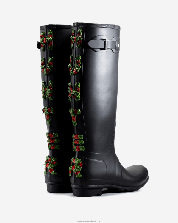 žene Hunter crno club bum backstrap visoke kišne čizme FFP0T230