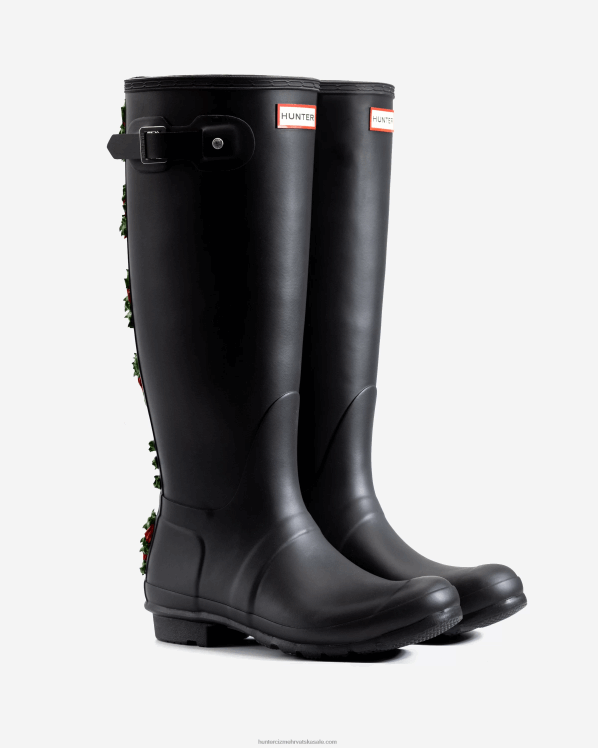 žene Hunter crno club bum backstrap visoke kišne čizme FFP0T230