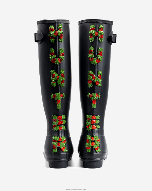 žene Hunter crno club bum backstrap visoke kišne čizme FFP0T230