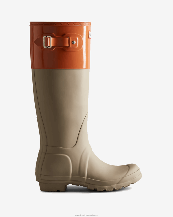 žene Hunter sjena kamena/koralja color block visoke kišne čizme FFP0T72