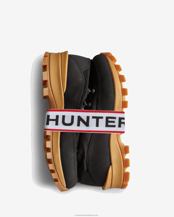 žene Hunter crno travel explorer komandoske čizme na vezanje FFP0T255