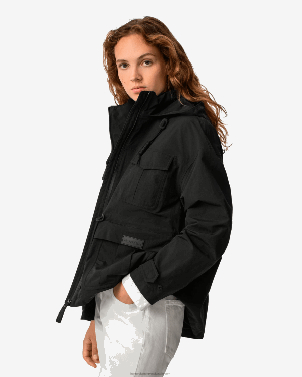 žene Hunter crno explorer jakna od recikliranog najlona FFP0T354