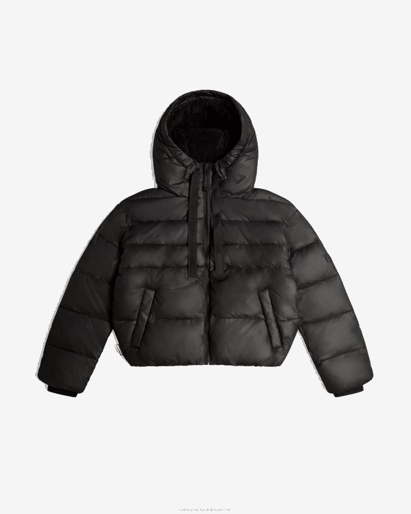 žene Hunter crno intrepid izolirana kratka pufer jakna FFP0T360