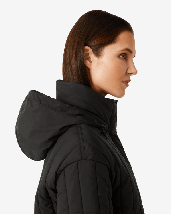 žene Hunter crno prošivena jakna od recikliranog najlona explorer FFP0T348