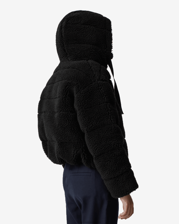 žene Hunter crno wanderer veganska izolirana kratka pufer jakna FFP0T372